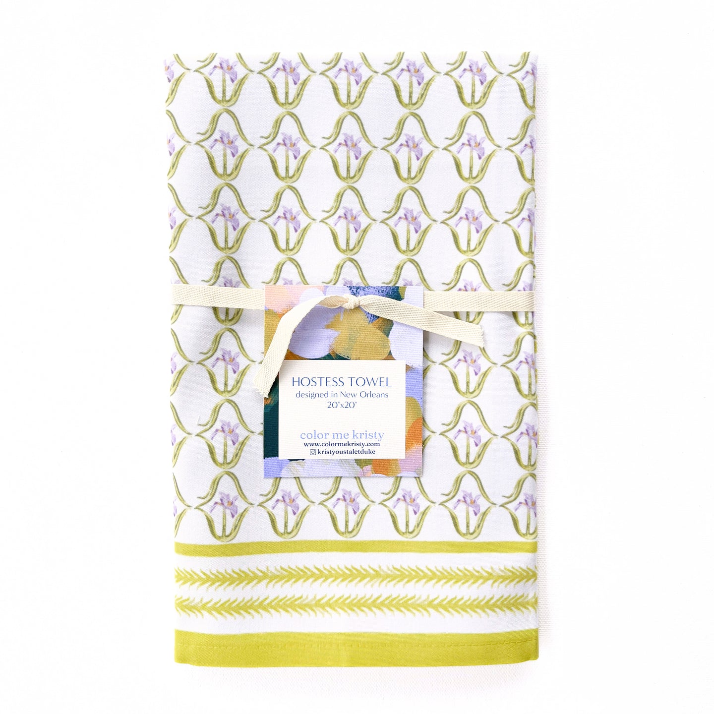 Iris in French Pink Hostess Towel